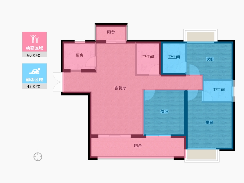 福建省-宁德市-龙芝·锦绣澜庭-92.67-户型库-动静分区