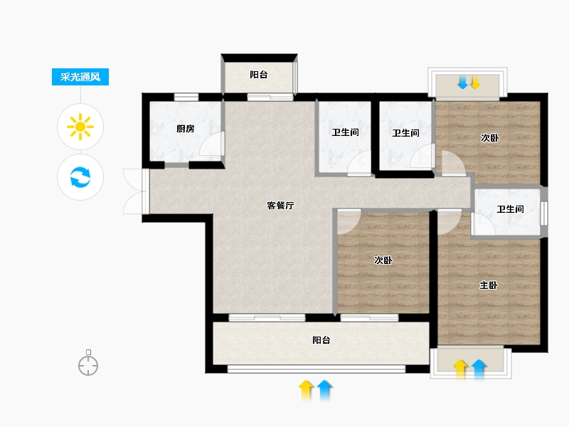 福建省-宁德市-龙芝·锦绣澜庭-92.67-户型库-采光通风