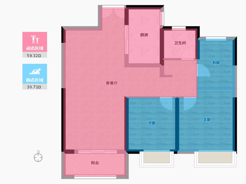 河南省-商丘市-中冠·悦景湾-80.71-户型库-动静分区