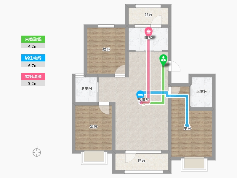 辽宁省-鞍山市-后英三江源爱琴湾-83.82-户型库-动静线