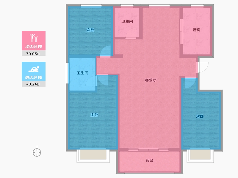 河南省-商丘市-君鹏·江山一品-106.71-户型库-动静分区