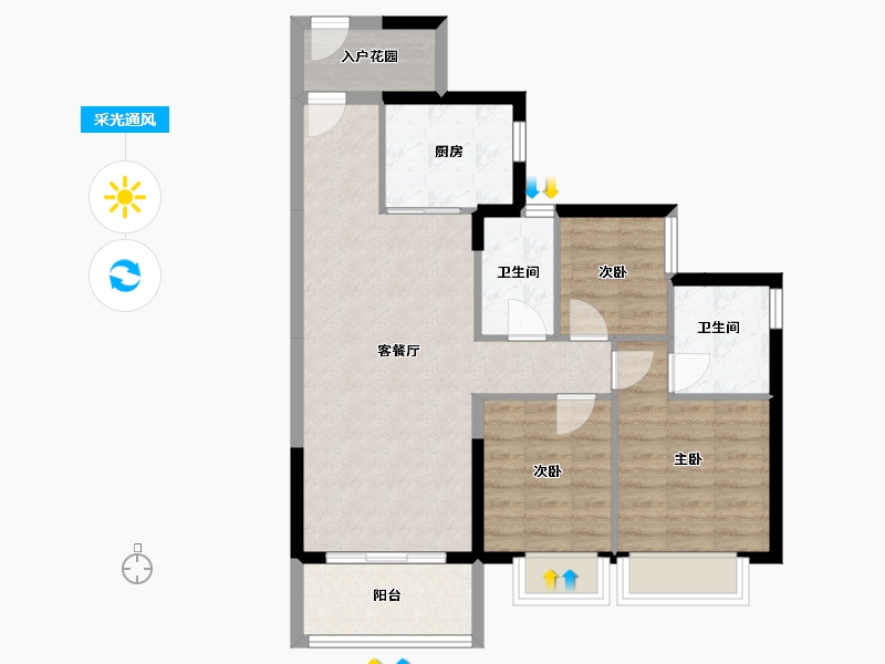 广东省-河源市-时代倾城-78.82-户型库-采光通风