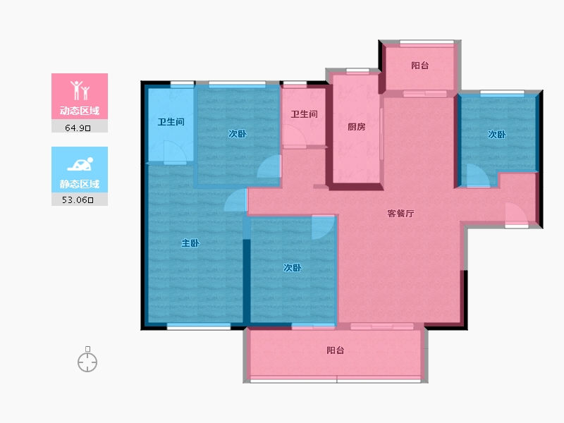 广东省-河源市-时代倾城-105.98-户型库-动静分区