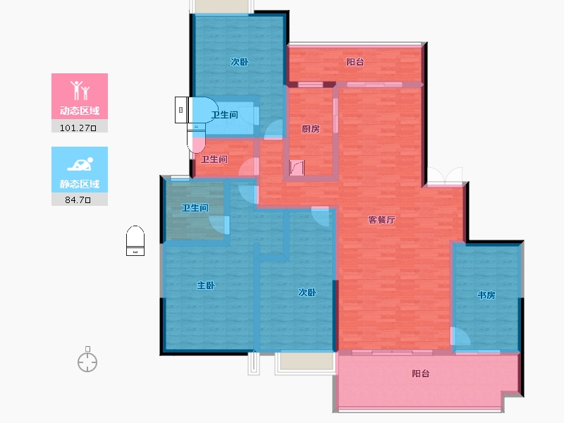 广东省-广州市-珠江壹城国际城-166.18-户型库-动静分区