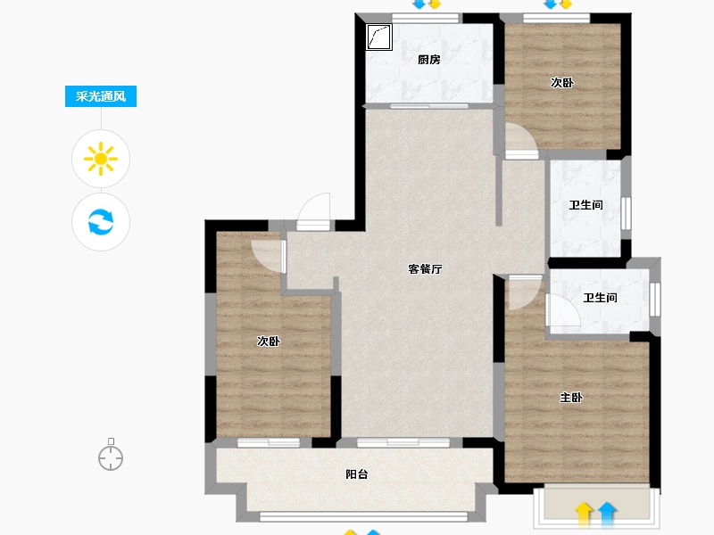 河南省-三门峡市-鸿瑞城-97.00-户型库-采光通风