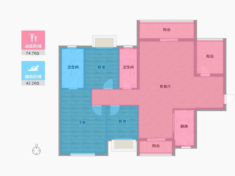 广东省-揭阳市-玺悦华府-105.60-户型库-动静分区