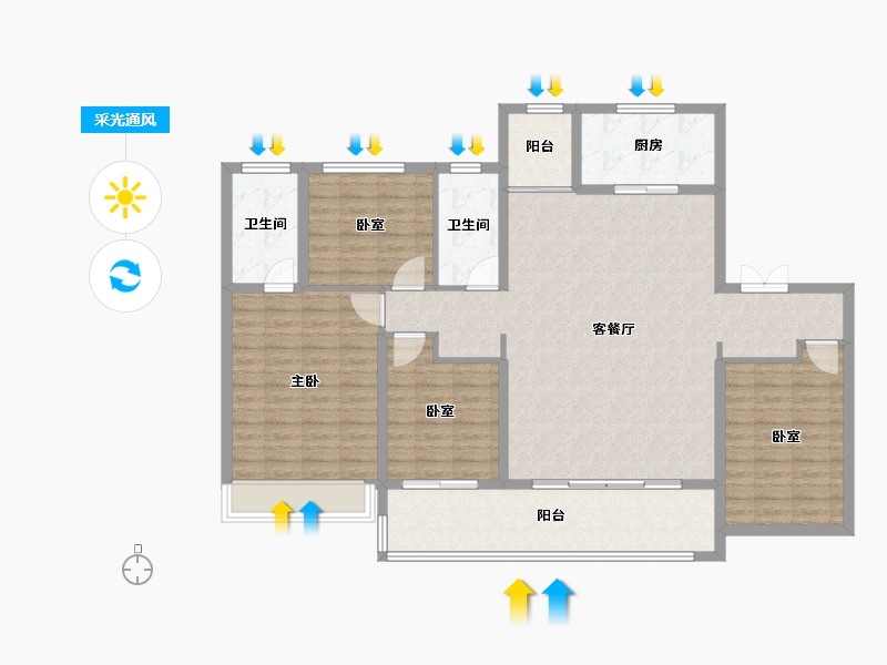 河南省-商丘市-建业神火·新筑-132.00-户型库-采光通风