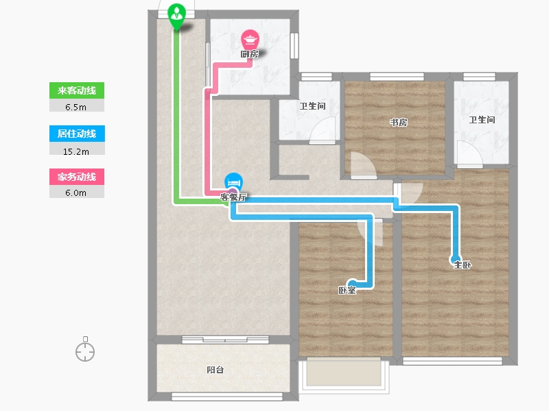 河南省-安阳市-新城国际五期-89.60-户型库-动静线