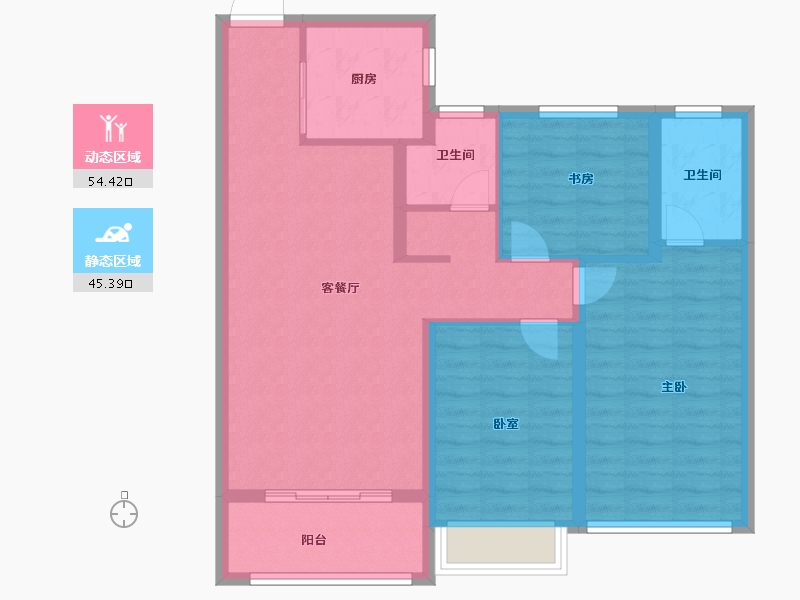 河南省-安阳市-新城国际五期-89.60-户型库-动静分区