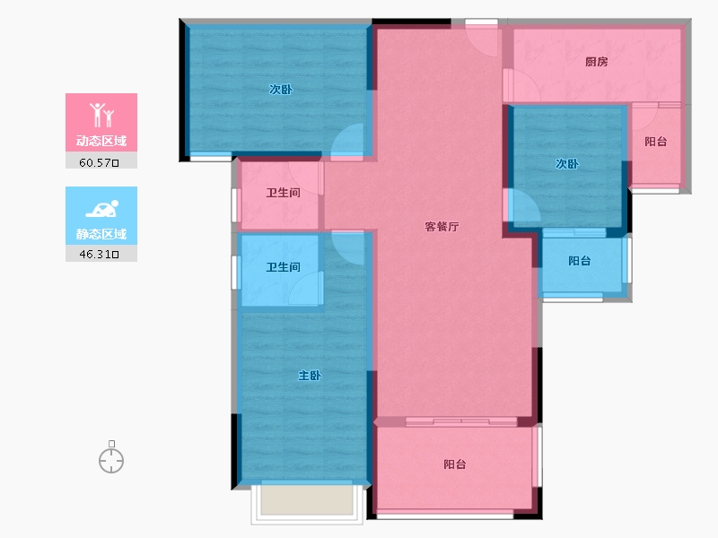 贵州省-毕节市-中鼎景城-95.46-户型库-动静分区