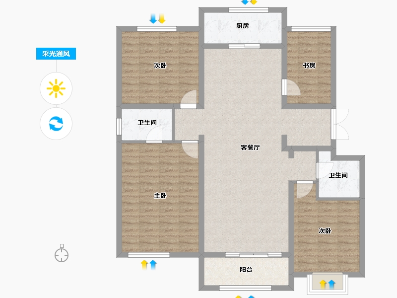 河北省-衡水市-隆江华府-120.14-户型库-采光通风