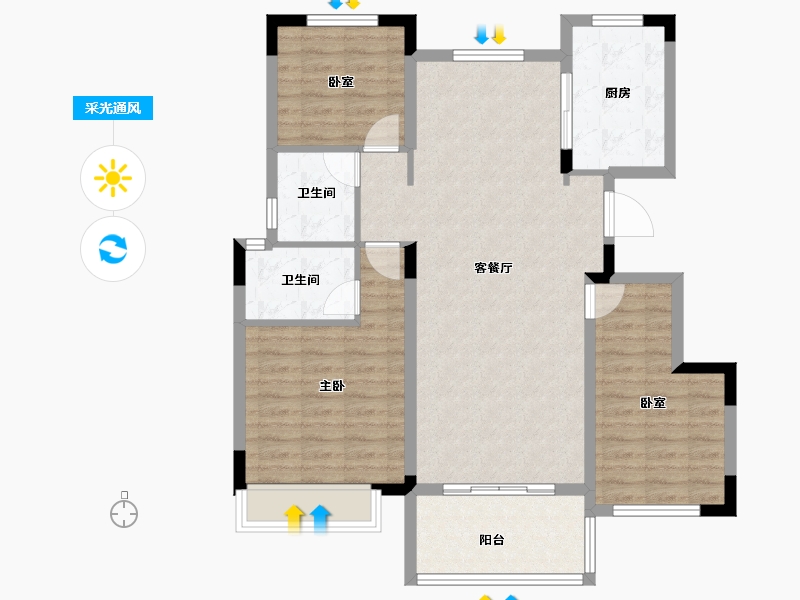 河南省-商丘市-臻茂府-96.58-户型库-采光通风