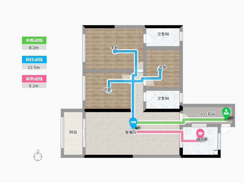 湖南省-湘潭市-锴鑫森林雅园-95.76-户型库-动静线