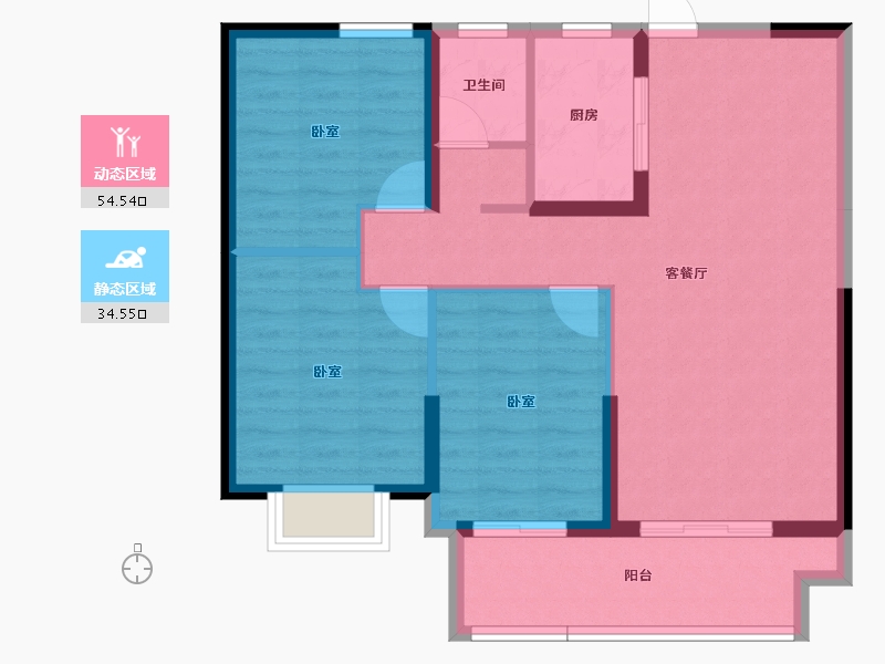 湖北省-黄石市-观澜府-80.14-户型库-动静分区