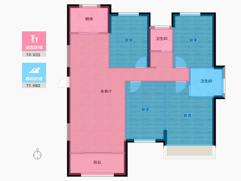 湖北省-十堰市-汉江璟城-102.92-户型库-动静分区