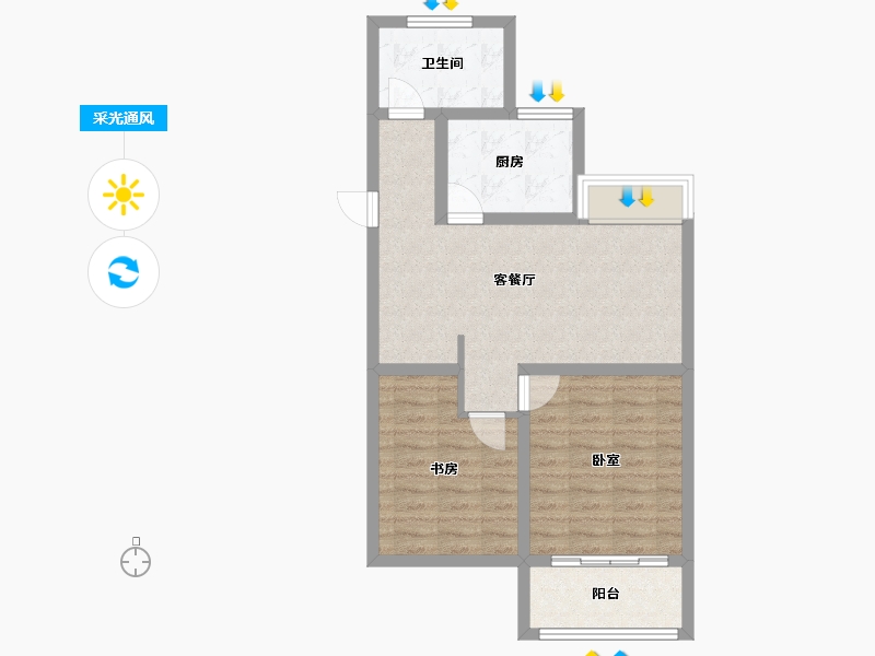 江苏省-徐州市-睢宁万园-65.25-户型库-采光通风