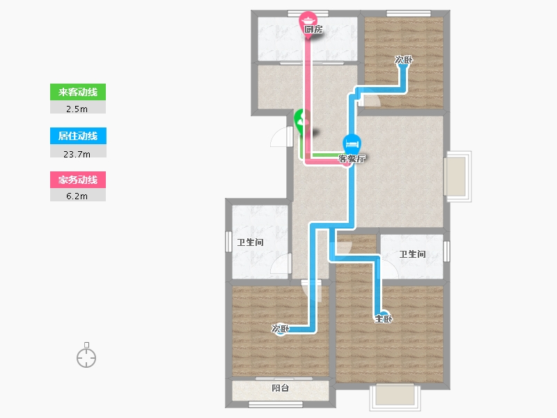 山西省-朔州市-东晟华府-100.87-户型库-动静线