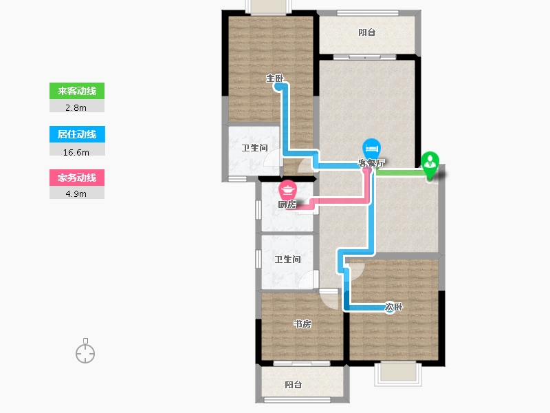 云南省-昆明市-金泰国际Ⅲ期名门-112.05-户型库-动静线