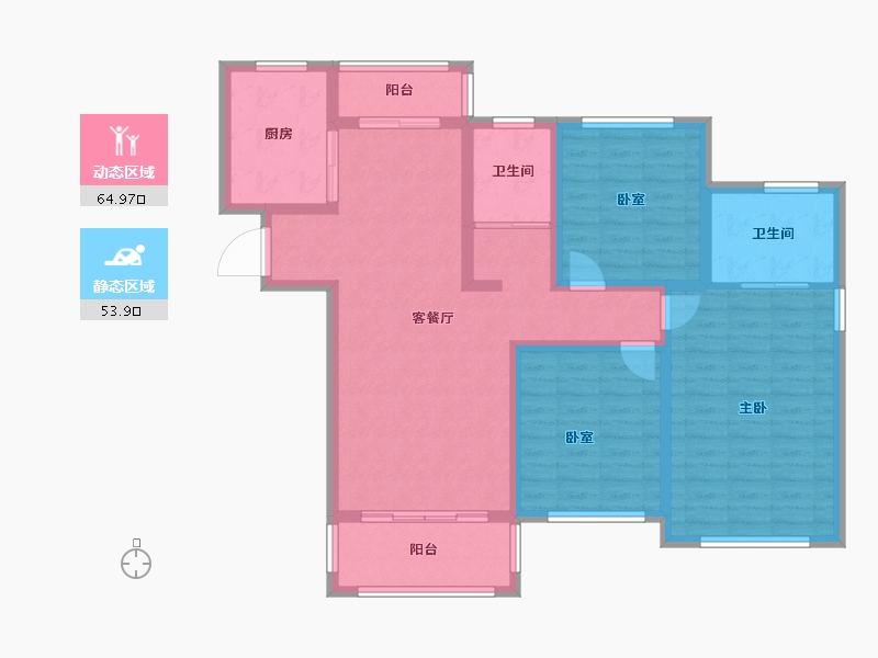 河南省-南阳市-财富新城·中央公园-106.17-户型库-动静分区