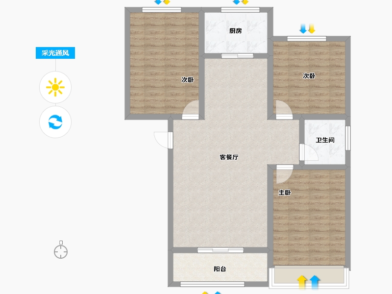 青海省-海东市-紫金花苑-97.32-户型库-采光通风