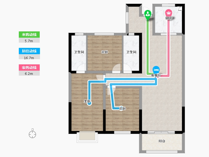 湖南省-湘潭市-锴鑫森林雅园-105.48-户型库-动静线