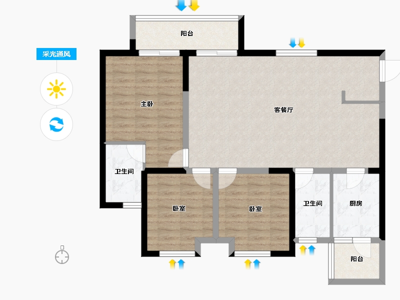 四川省-宜宾市-恒旭·江悦台-98.02-户型库-采光通风