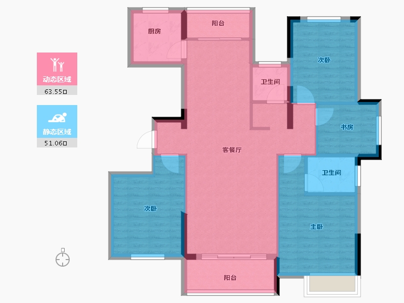 江西省-九江市-通源·天赐人家-103.36-户型库-动静分区