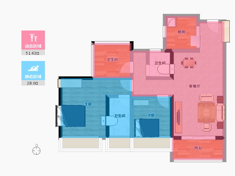 广东省-广州市-保利半岛和屿-68.80-户型库-动静分区