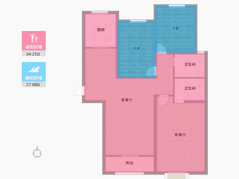 河北省-衡水市-隆江华府-110.39-户型库-动静分区