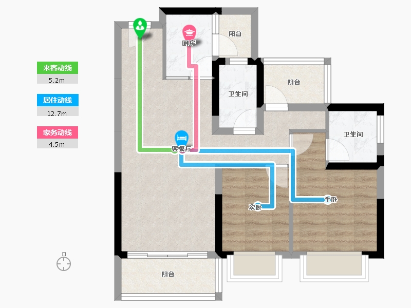 广西壮族自治区-贵港市-星耀碧桂园城市之光-66.44-户型库-动静线