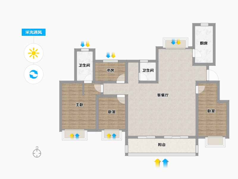 安徽省-合肥市-远洋庐玥风景-118.41-户型库-采光通风