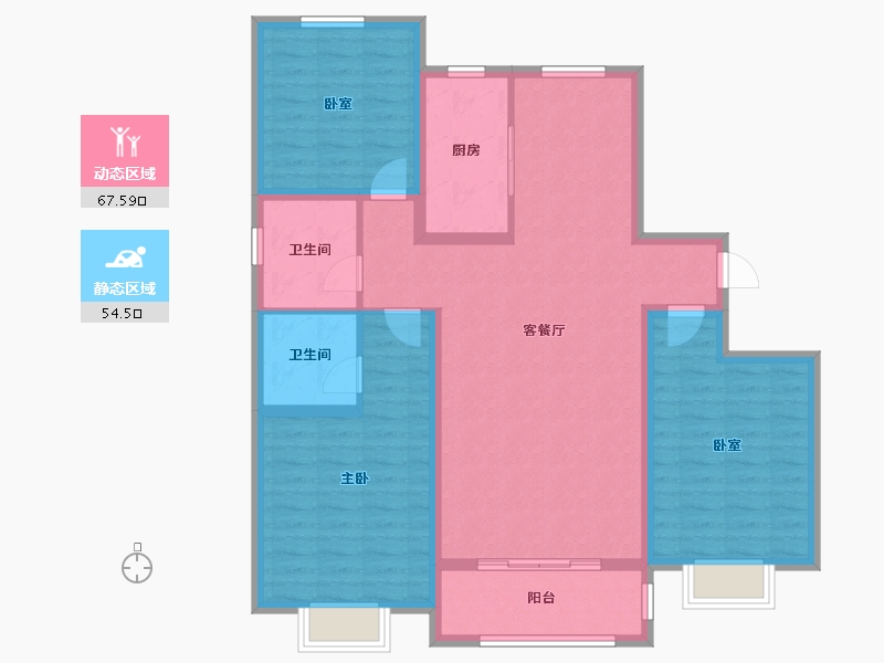 河北省-衡水市-金桥书香苑-109.68-户型库-动静分区