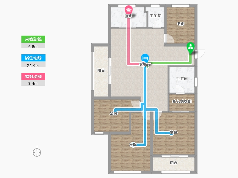 浙江省-杭州市-众安白马御府-111.26-户型库-动静线