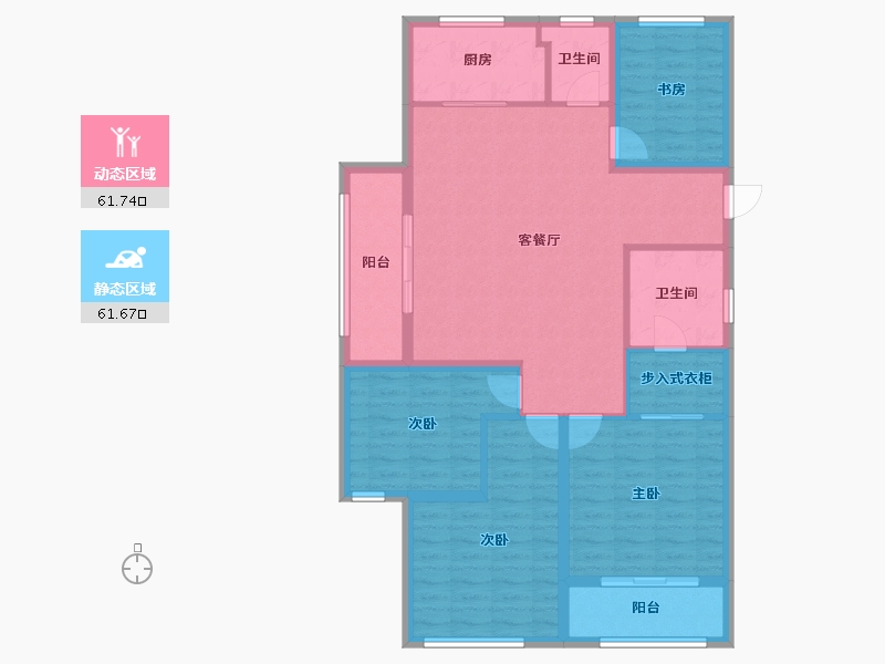 浙江省-杭州市-众安白马御府-111.26-户型库-动静分区