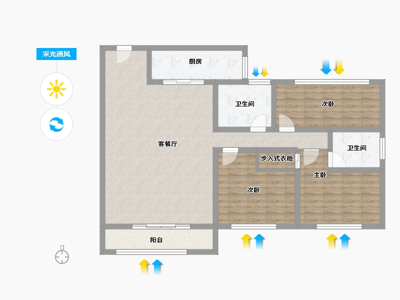 青海省-海东市-紫金花苑-108.05-户型库-采光通风