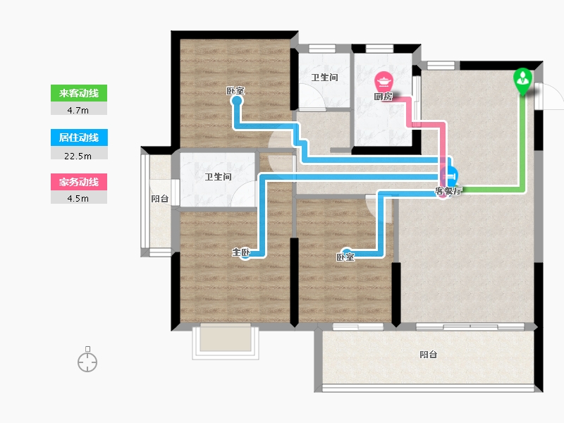 湖北省-黄石市-观澜府-91.74-户型库-动静线