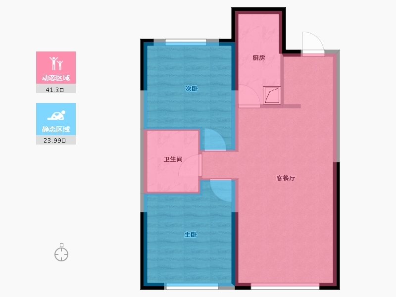 辽宁省-鞍山市-万科城市之光-65.00-户型库-动静分区