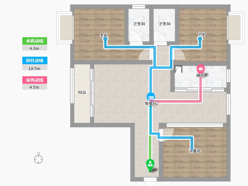 甘肃省-兰州市-绿地二期-100.36-户型库-动静线