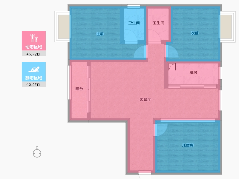 甘肃省-兰州市-绿地二期-100.36-户型库-动静分区