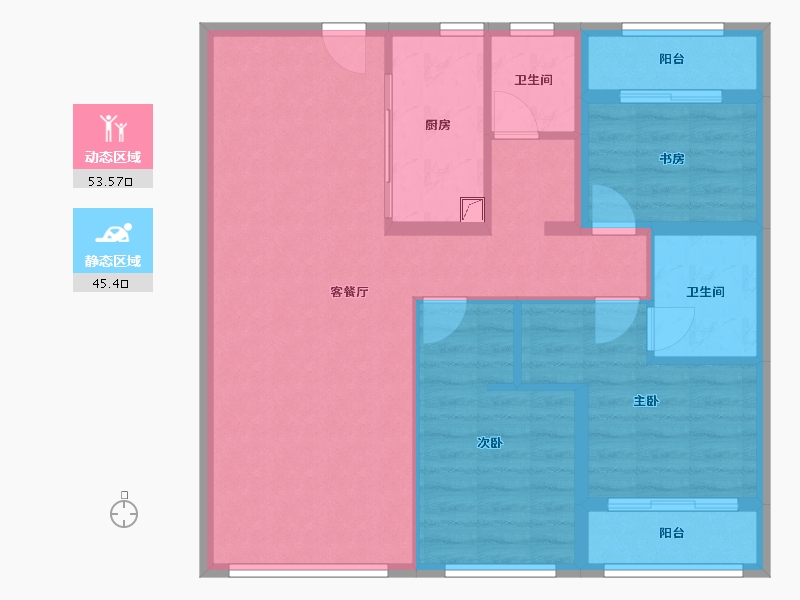 北京-北京市-中海寰宇天下天赋-98.98-户型库-动静分区