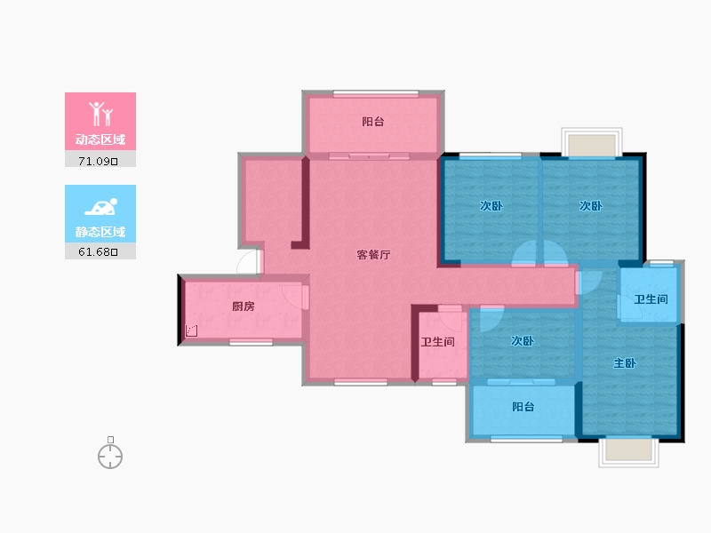 湖南省-湘潭市-锴鑫森林雅园-117.96-户型库-动静分区