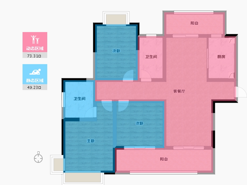 湖南省-湘潭市-九华世纪城第二=期-108.10-户型库-动静分区