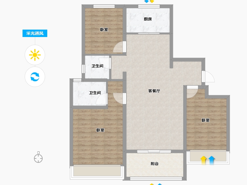 河南省-安阳市-新城国际五期-99.20-户型库-采光通风