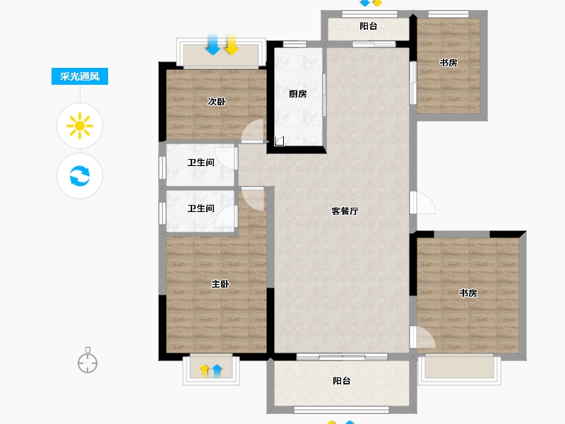 云南省-昆明市-中交碧桂园东园-114.56-户型库-采光通风