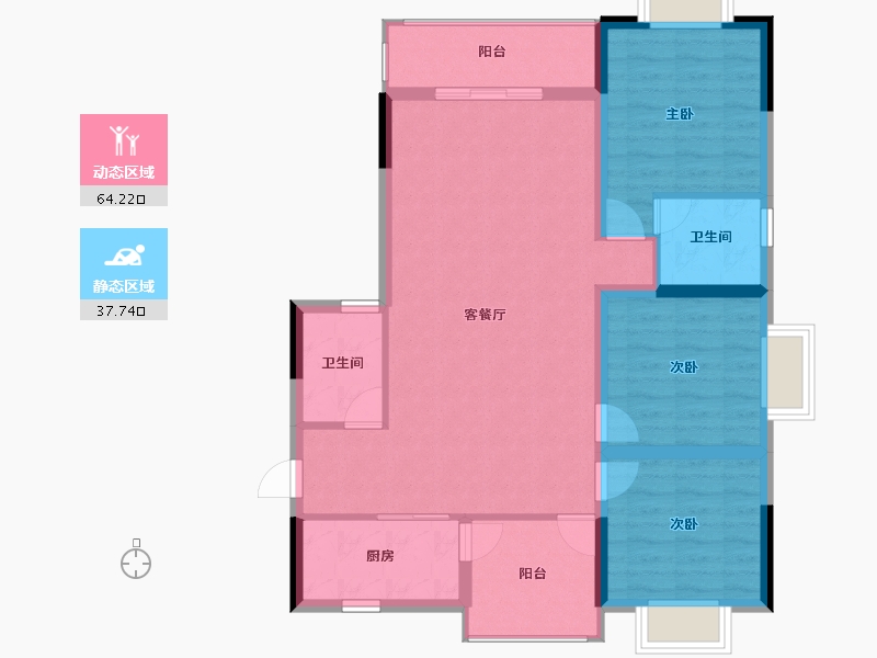 云南省-曲靖市-愿景·中国·宣威公园里康养小镇·芬芳源-92.00-户型库-动静分区