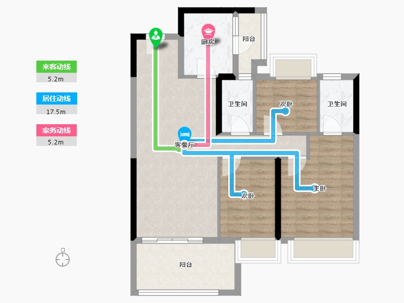 贵州省-遵义市-万象绿城桐乐府-77.88-户型库-动静线