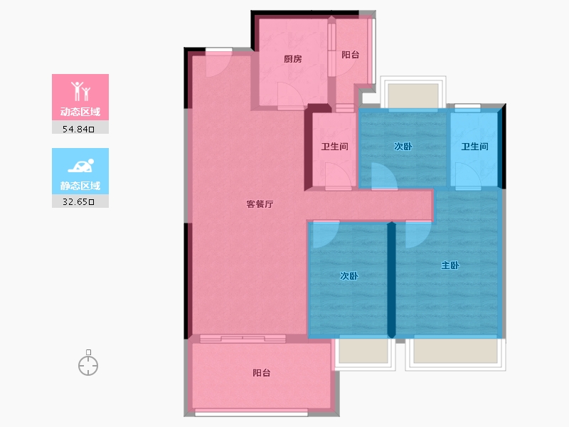 贵州省-遵义市-万象绿城桐乐府-77.88-户型库-动静分区