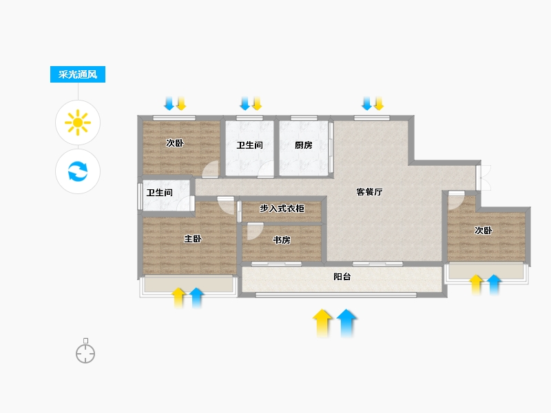 青海省-海东市-帝豪·壹号院-115.46-户型库-采光通风