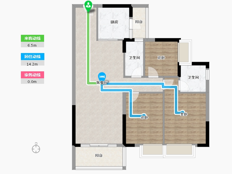 贵州省-遵义市-碧桂园遵义公馆-92.00-户型库-动静线