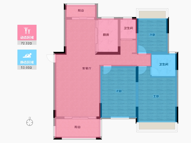 河南省-南阳市-滨湖春城-112.77-户型库-动静分区